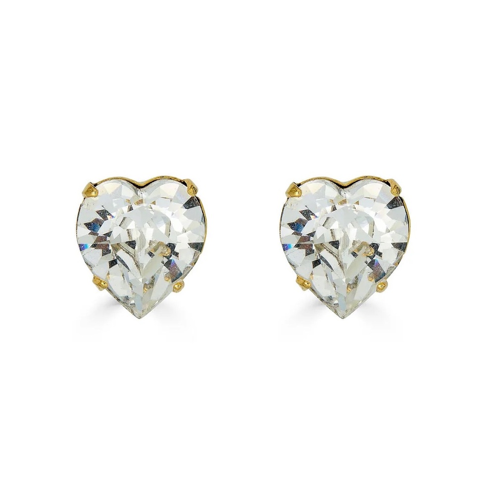 Epona Valley Crystal Heart Stud Earrings – Swarovski, Gold